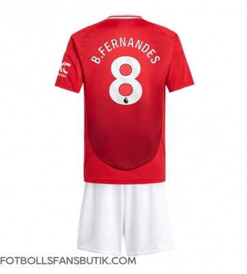 Manchester United Bruno Fernandes #8 Replika Hemmatröja Barn 2024-25 Kortärmad (+ Korta byxor)